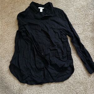 H&M Black Linen Blend Shirt